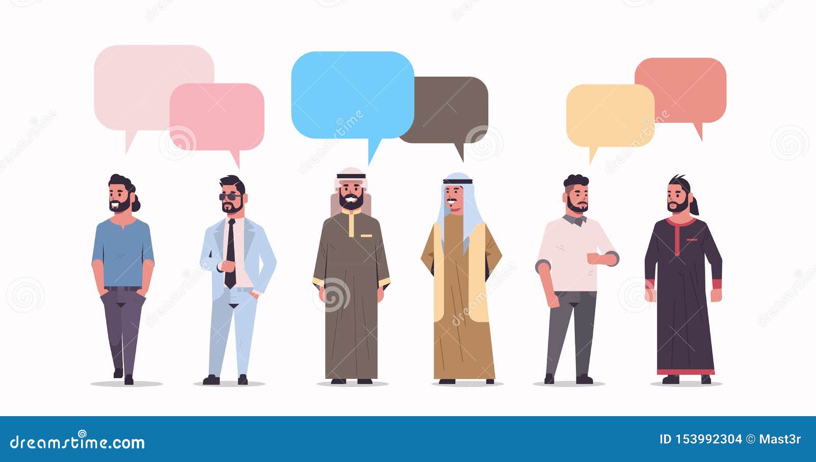 arabic-businesspeople-group-standing-together-chat-bubble-communication-concept-arab-men-wearing-traditional-clothes-speech-153992304